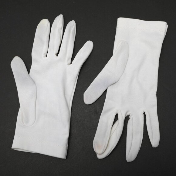 Vintage Max Mayer's Fashion Gloves 1950s White Stretch Czechoslovakia MCM - Picture 8 of 14